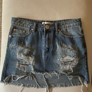 Mini Jean Skirt- Only worn Once SUPER cute.